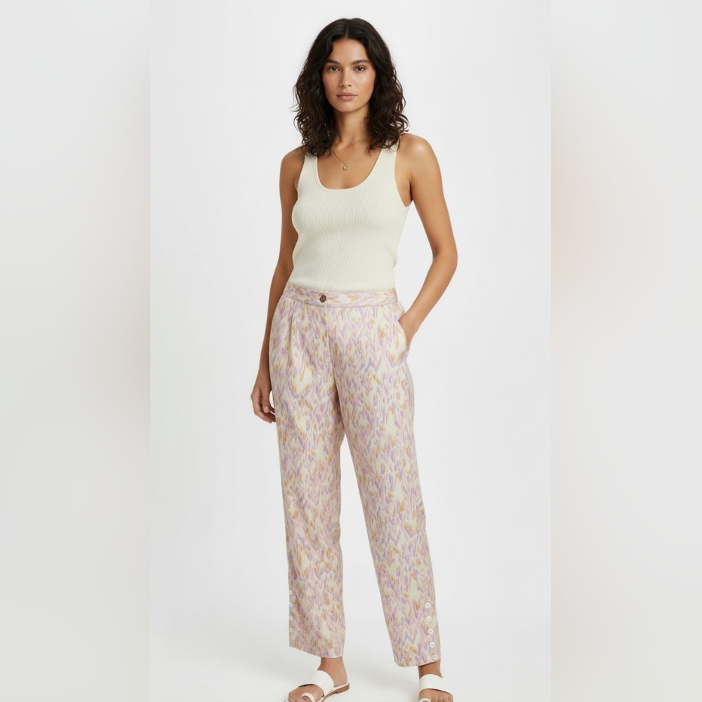 Antik Batik Silk Brush stroke Silk Pants Size 40